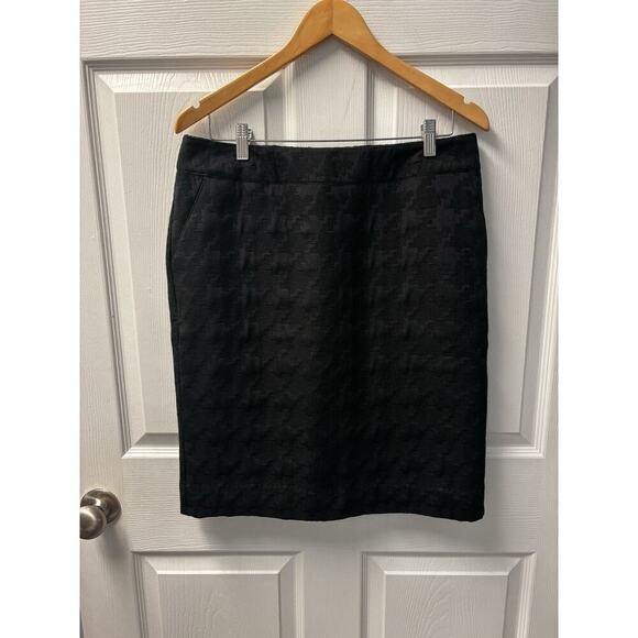 Merona Black Houndstooth Stretch Skirt Size 12 - Picture 1 of 6